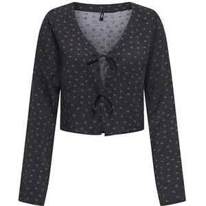 Onlnova Life Vis L/S Hailey Tie Top, mauve wijn, S