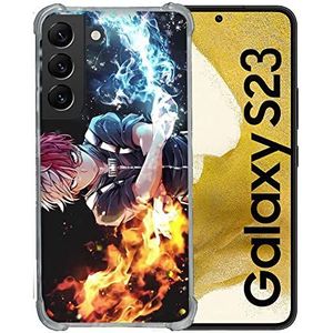 Cokitec Beschermhoes van gehard glas voor Samsung Galaxy S23 Manga My Hero Academia Shoto