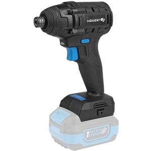 HÖGERT TECHNIK Accu-slagschroevendraaier, 18 V, borstelloze slagmachine, 200 Nm draaimoment, 1/4'' HEX, ledverlichting, 3 draaimomentniveaus, zonder accu, metalen aandrijving