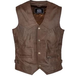URBAN - 5884 - Motorvest - Bruin - Rundleer - Knoopsluiting