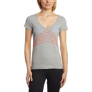 ESPRIT Sports Dames T-Shirt 122ES1K016, V-hals, grijs (City Grey Melange 050), 38