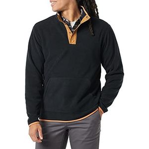 Amazon Essentials Men's Polar fleecejack met drukknopen aan de voorkant, Zwart Camel Kleurblok, XXL