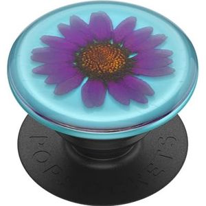 PopSockets: Telefoongreep met uitschuifbare kickstand, zelfklevende grip - geperste bloem paars madeliefje