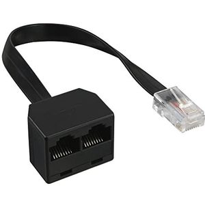 InLine 69933 ISDN-verdeler 1x RJ45 mannelijk naar 2x RJ45 Bu, (8P8C) met kabel van 15 cm, zonder eindweerstanden