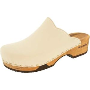 Woody Emma Clogs voor dames, Crème, 37 EU