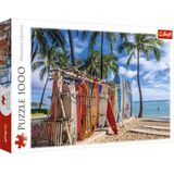 Trefl - Waikiki Beach, Hawaï - Puzzel met 1000 stukjes - Moderne Puzzel voor Liefhebbers van Surfen, USA, DIY, Plezier, Klassieke Puzzel voor Volwassenen en Kinderen vanaf 12 jaar
