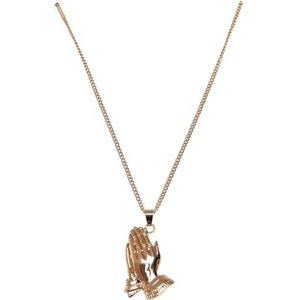 Urban Classics Unisex Pray Hands Halsketting Manchetknopen, goud, één maat