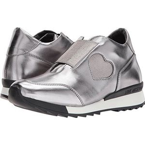 Love Moschino Dames Scarpad.powerz45 Lam.pu Acc/Ela.arg Sneakers, zilver staal., 37 EU