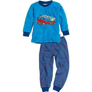 Playshoes Tweedelige badstof brandweer pyjama voor jongens, blauw, 140 cm