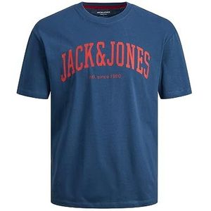 JACK & JONES JUNIOR T-shirt JJEJOSH met Tekst Blauw