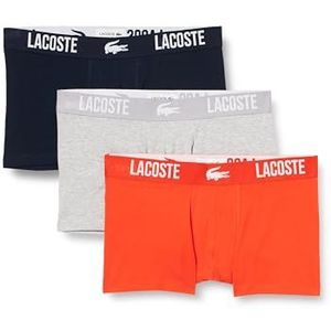 Lacoste Heren 5H3321 boxershorts, zilver China/marine-Sunri, XS EU, Zilver China/Marine-Sunri, XS