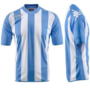 Kappa jongens vignes shirt, Lichtblauw-wit, 6 Jaar