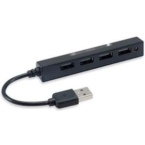 Hub - 4 USB 2.0 poorten, zwart, maakt het mogelijk om meerdere apparaten aan te sluiten, ideaal voor het uitbreiden van de connectiviteit van uw apparatuur.