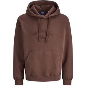 JACK & JONES Jorbleecker Branding Sweat Hood Bf, Diepe mahonie, XL