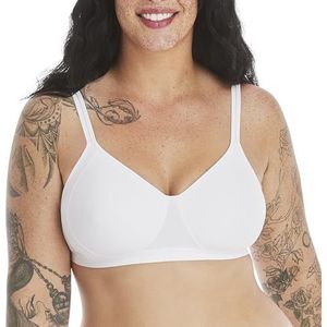 Hanes X-Temp Mesh voor dames, volledige dekking, verkoelend draadloos converteerbaar, comfortabele draadloze T-shirtbeha, Wit, M