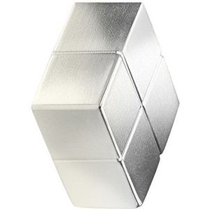 SIGEL GL195 SuperDym, zeer sterke neodymium magneet, zilver, massief aluminium, 1 stuks, 2 x 2 x 1 cm, voor glas-magneetborden en glazen whiteboards