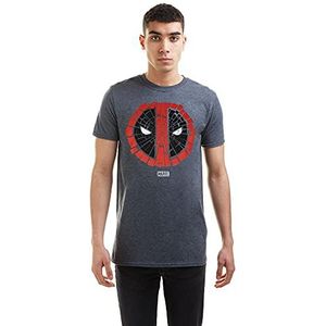 Marvel Deadpool Cracked T-shirt voor heren, Donkere Hei, S