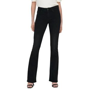 Bestseller A/S Dames ONLBLUSH MID Flared DNM TAI1099 NOOS Stretch Jeansbroek, Washed Black, XS/32, Washed Black, (XS) W x 32L