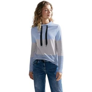 Cecil Dames shirt met lange mouwen gestreept, zeeblauw, XXL