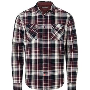Timezone Heren flanellen shirt overhemd, Port Red Anthra Check, XXL