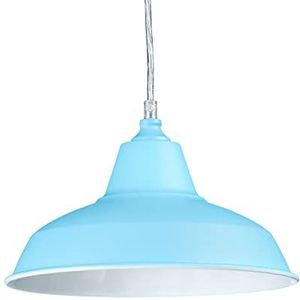 Relaxdays Hanglamp industrie in trendy kleuren HBT: 112 x 28 x 28 cm Moderne hanglamp metaal in gekleurd design als creatieve hanglamp plafondlamp in hoogte verstelbaar hanglamp, lichtblauw