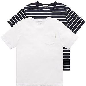 TOM TAILOR Jongens Dubbelpak T-shirt 1032150, 20000 - White, 176