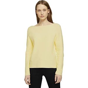 TOM TAILOR Denim Structure Pullover voor dames, 25987 - Zacht Geel, M