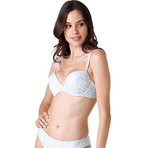 LOVABLE Bedrukte push-up beha voor dames, Blauwe dierenprint, 36 / B