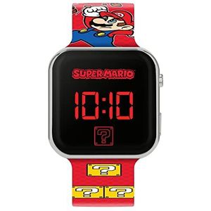 Mario Jongen Digitaal Quartz Horloge met Plastic Band GSM4107, Rood bedrukt