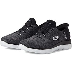 Skechers Summits Dazzling Haze Handsfree Sneaker voor vrouwen, Zwart Wit, 36 EU