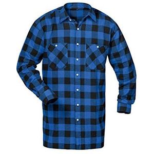CRAFTLAND Flanellen overhemd van flanel, extra lang, maat, blauw/zwart, 3XL