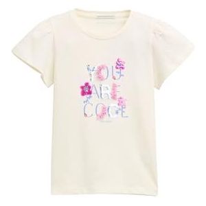 T-shirt - Pailletten - Katoen - Regular Fit - Ronde Hals - Korte Mouwen