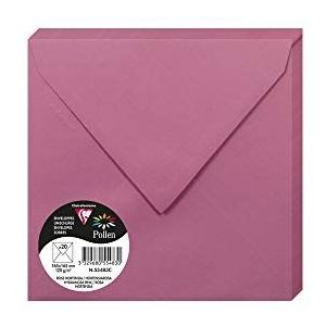 Clairefontaine 55483C enveloppen, met rubber, 16,5 x 16,5 cm, 120 g, roze hortensia