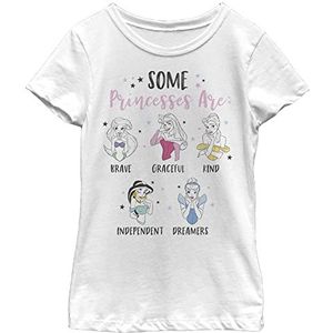 Disney Princesses are Girl's Solid Crew Tee, White, X-Small, Weiß, XS