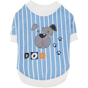 Puppia PAQA-TS1401 Honden-T-shirt, Boomer, Blauw, Small