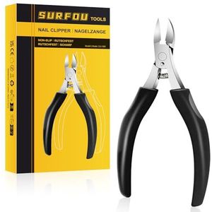 SURFOU - Nagelknipper - Roestvrij Staal - Antislip Handgreep - Precisieklemmen voor Dikke en Ingegroeide Nagels