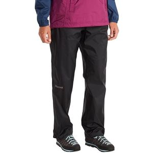 Marmot Dames PreCip Eco Full Zip Pant, Waterdichte broek, ademende overbroek, lichtgewicht wandelbroek, winddichte trekkingsbroek, Black, XL