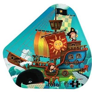 ITOTAL-XL2356 I-Total-Dolle Puzzel profielverpakking, geschikt voor kinderen vanaf 3 jaar, 49 delen (piraten), kleur, norm IDR-XL2356