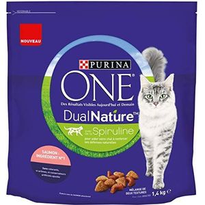 Purina One Dua Nature met zalm met spirulina droogvoer voor katten, 1,4 kg