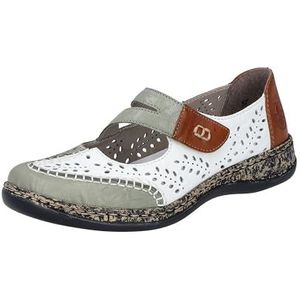 Rieker Dames 46363 Ballerina, wit, 42 EU, wit, 42 EU
