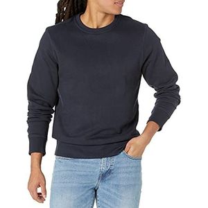 Amazon Essentials Sweatshirt met lange mouwen Crewneck Fleece ,Blauw (zwart) ,M