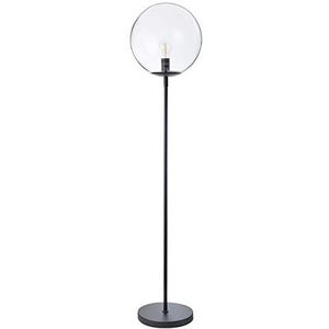 Globus lamp, decoratieve vloerlamp metaal/glas, 40 W, zwart, Ø 34 x H 160 cm