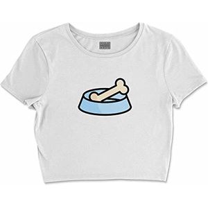 Bona Basics, Digitale print, basic T-shirt voor dames, 100% katoen, wit, casual, bovenstuk voor dames, maat: S, Wit, S courte