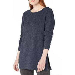 Amazon Essentials Open hals Franse Terry Fleece Tuniek Sweatshirt, Navy Heather, S