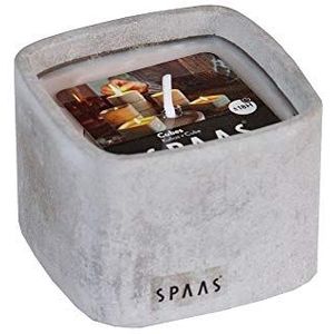 SPAAS Geurloze kaars in cementen cube, ± 18 uur - beige