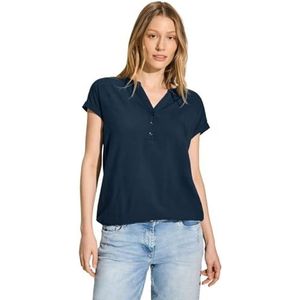 Cecil - Dames Blouse - Blauw - Viscose - Korte Mouwen