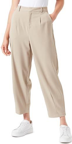 Pants - Chinchilla - Beige - Regular Fit - Hoge Taille - Cropped Lengte