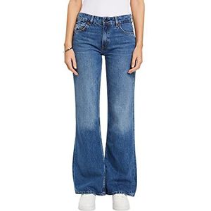 ESPRIT Uitlopende retro-jeans met middelhoge tailleband, Blue Medium Washed., 32W x 32L