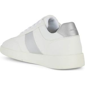 Geox D MELEDA B Sneakers voor dames, wit/zilver, 37 EU, Wit-zilver., 37 EU
