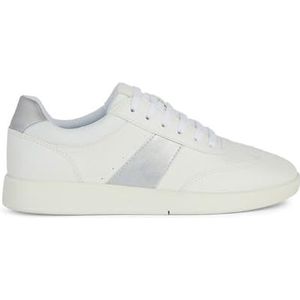 Geox D MELEDA B Sneakers voor dames, wit/zilver, 35 EU, Wit-zilver., 35 EU